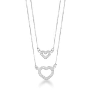 Gargantilha dupla com corações cravejados