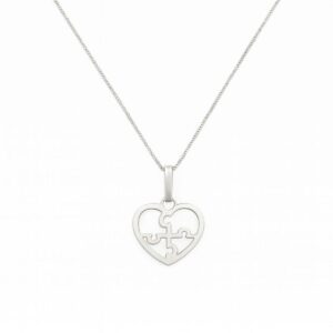 Colar pingente coração símbolo autismo