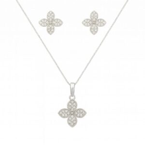 Conjunto flor cravejada