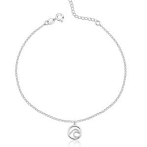 Tornozeleira onda prateado