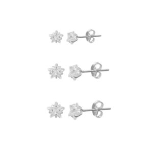 Trio de brincos ponto de luz estrela