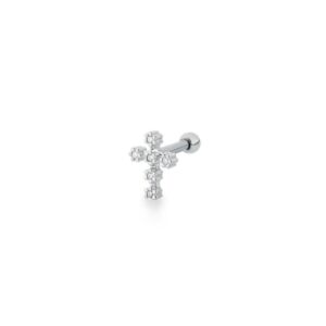 Piercing cruz cravejado