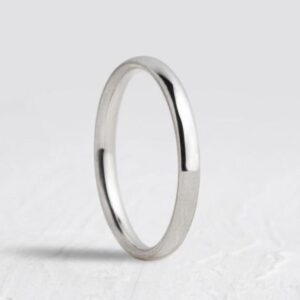 Aliança prata 950 anatômica namoro 2mm 28