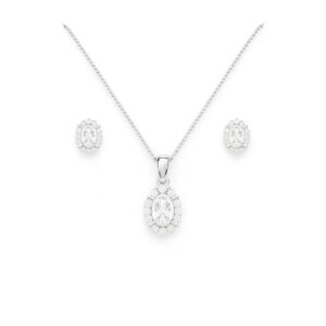 Conjunto oval cravejado cristal