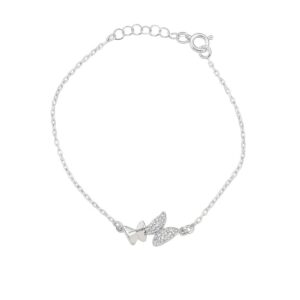 Pulseira borboleta lisa e cravejada