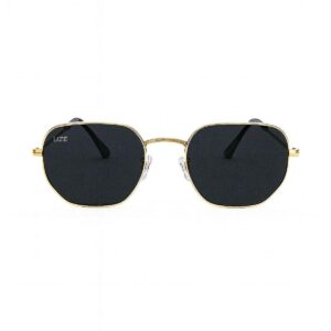 Oculos de sol unissex polarizado design retro dourado