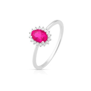 ANEL ROSA PINK OVAL CRAVEJADO