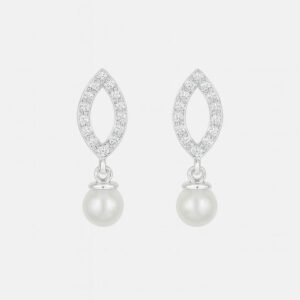 Brinco perola cravejado