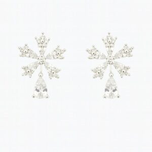 Brinco flor com gota