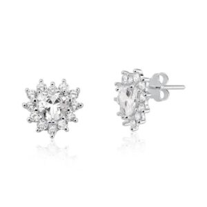 Brinco mini coração cravejado