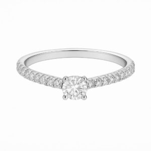 ANEL SOLITARIO CRAVEJADO PRINCESA